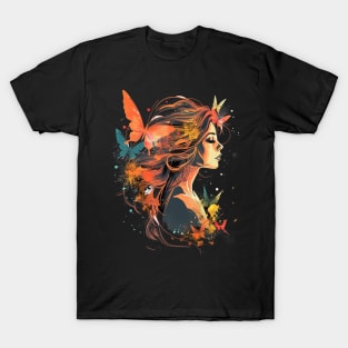 Cute Fairy and Butterflies T-Shirt